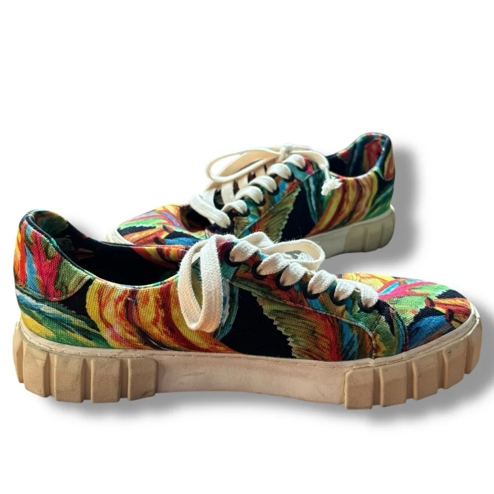 Farm Rio Black Multicolor Banana Platform Sneakers - Size 9.5 Women's - Picture 2 of 11